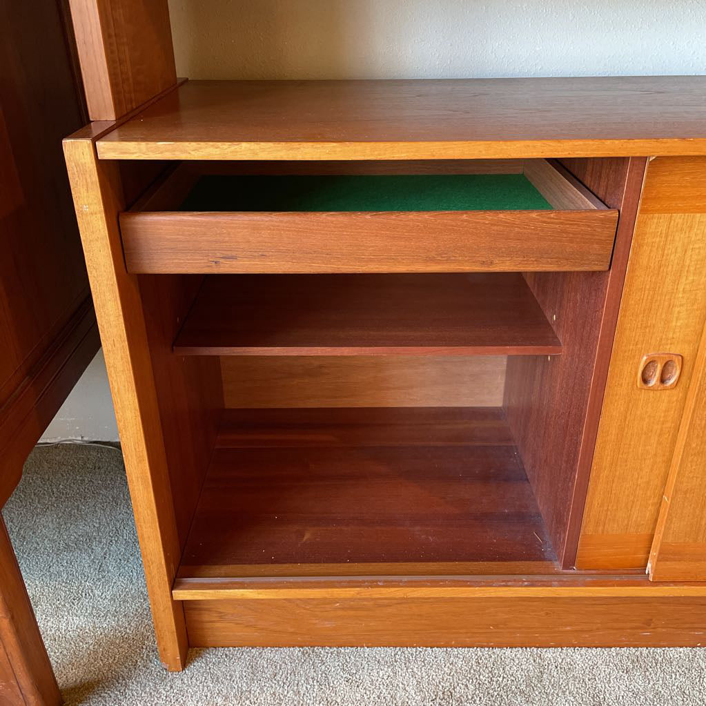 Teak MC Glass Door Hutch