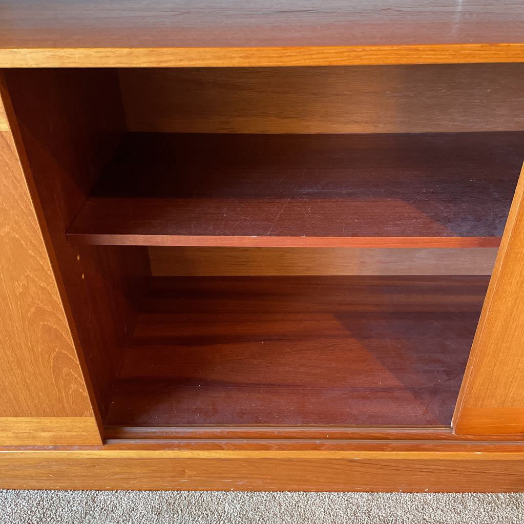 Teak MC Glass Door Hutch