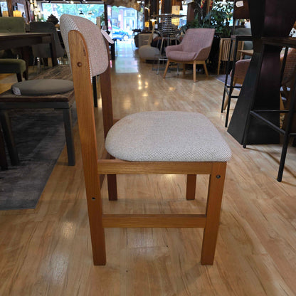 MC Benny Linden Teak Frame Cream Seat Dining Chair SET of 5 AS IS C DINING CHAIRS