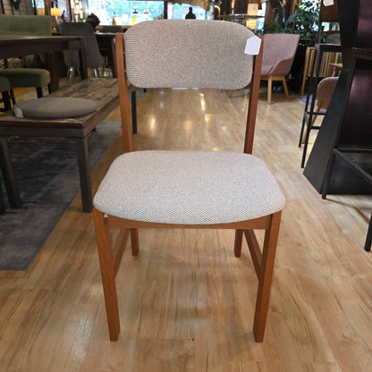 MC Benny Linden Teak Frame Cream Seat Dining Chair SET of 5 AS IS C DINING CHAIRS