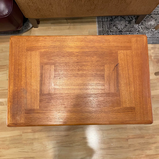MC Danish Teak Rectangular Parquet Side Table