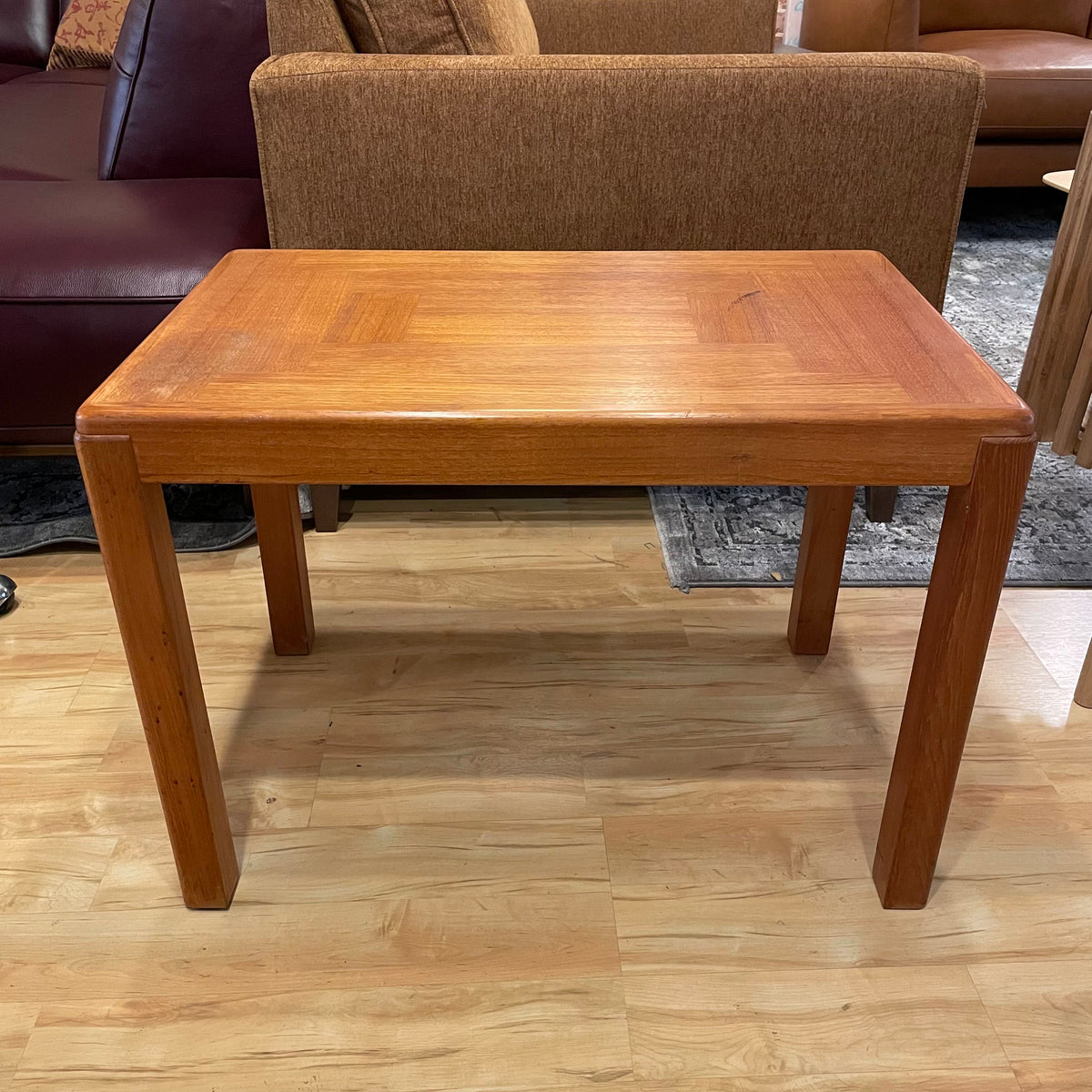 MC Danish Teak Rectangular Parquet Side Table C SIDE TABLES