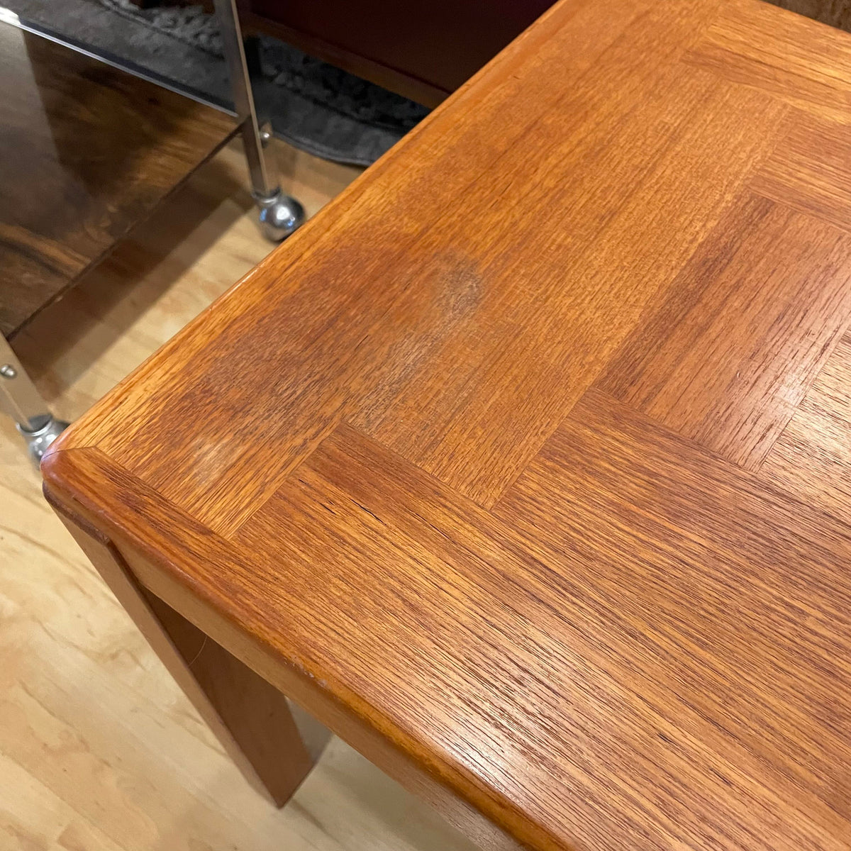 MC Danish Teak Rectangular Parquet Side Table C SIDE TABLES