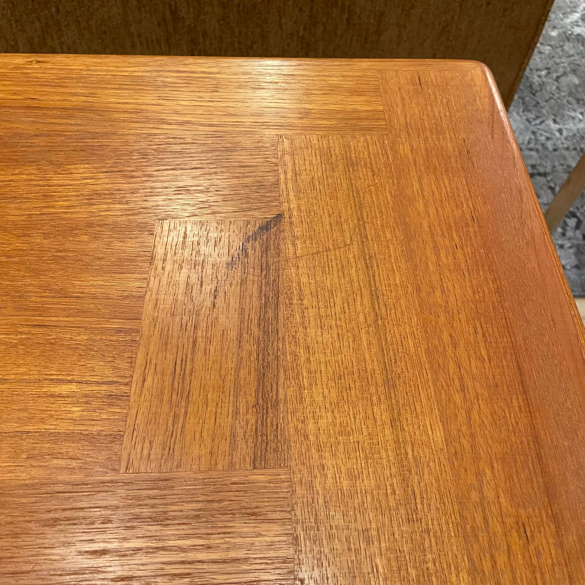 MC Danish Teak Rectangular Parquet Side Table C SIDE TABLES