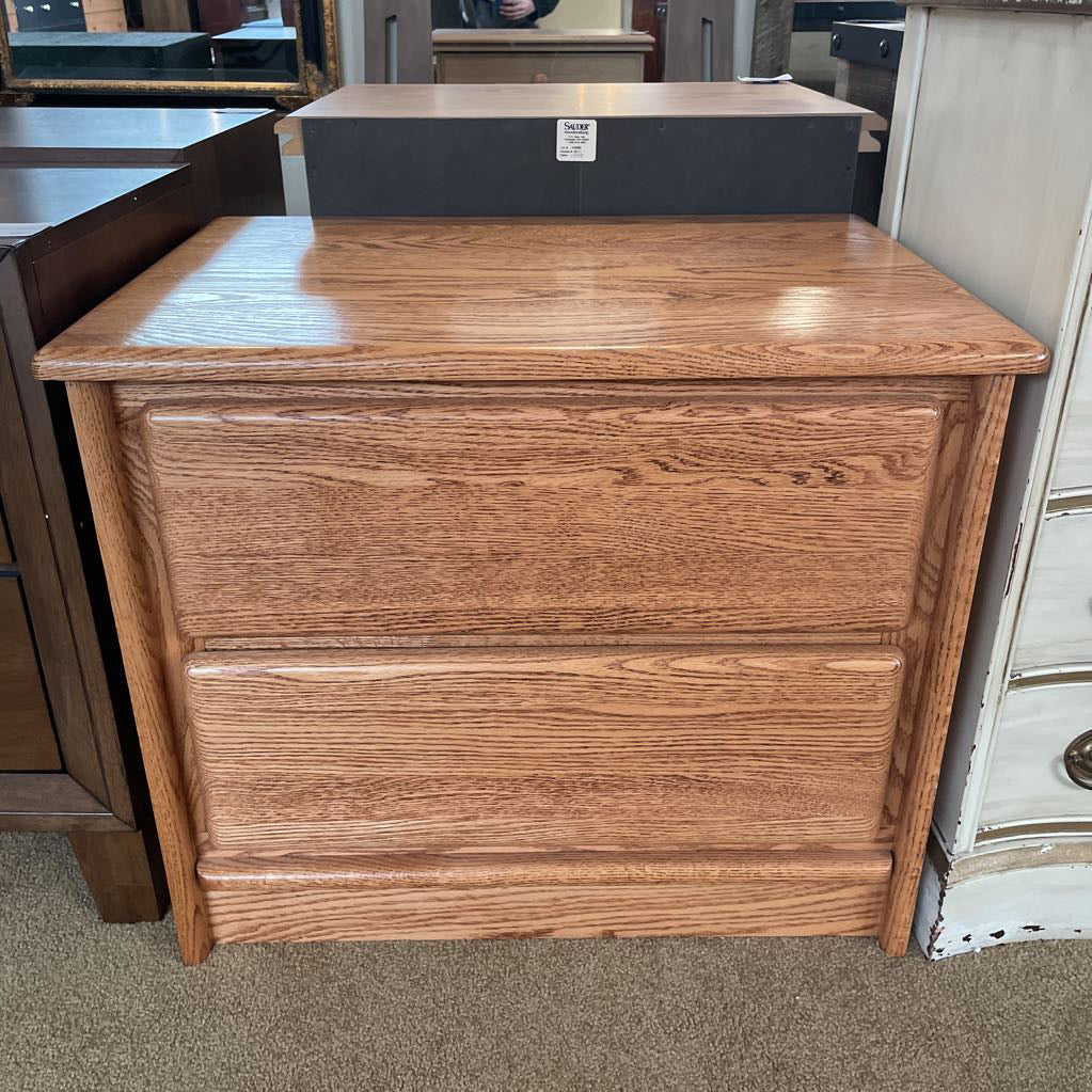 Oak Two Drawer Nightstand