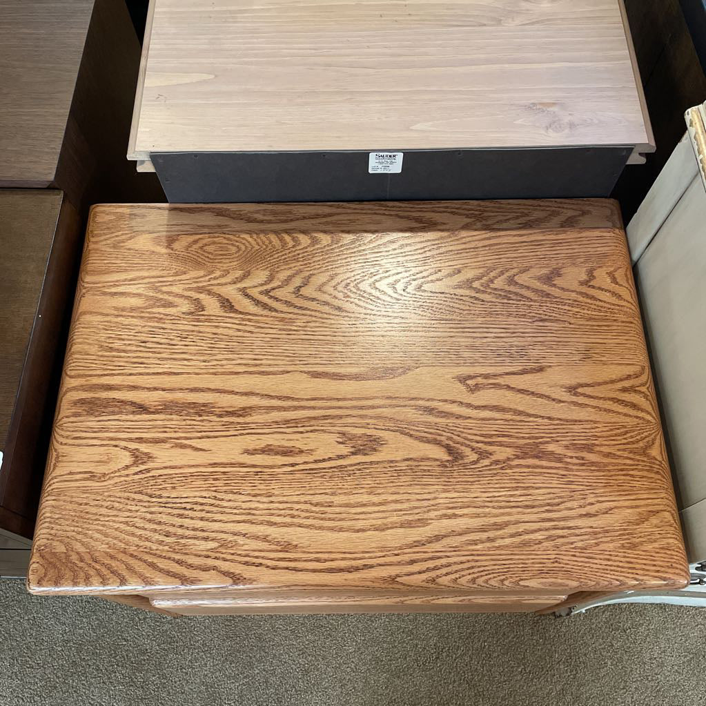 Oak Two Drawer Nightstand