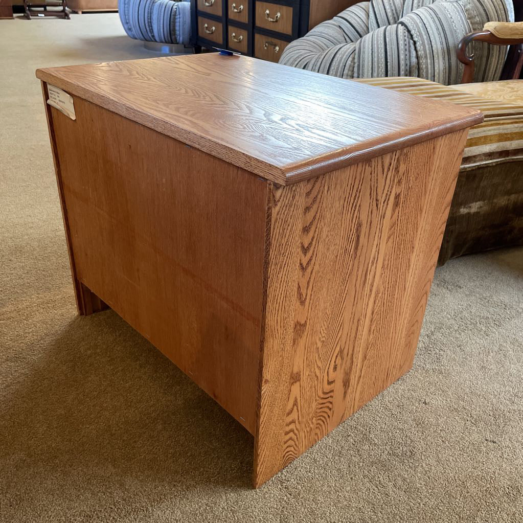 Oak Two Drawer Nightstand