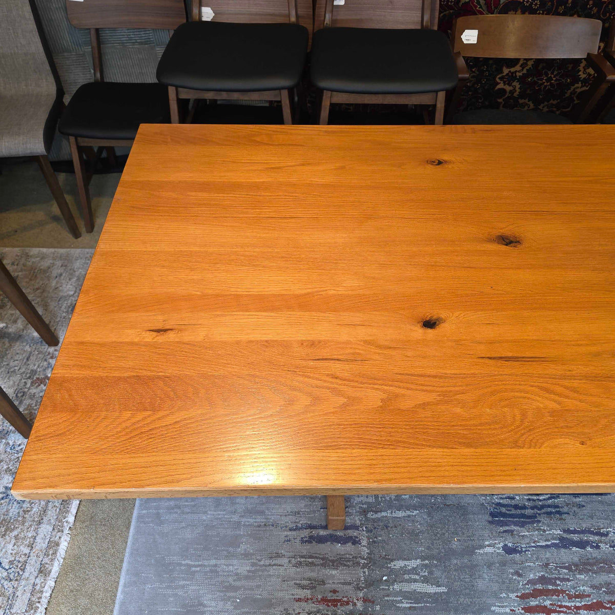 Solid Wood Mid-tone Trestle Dining Table C DINING TABLES