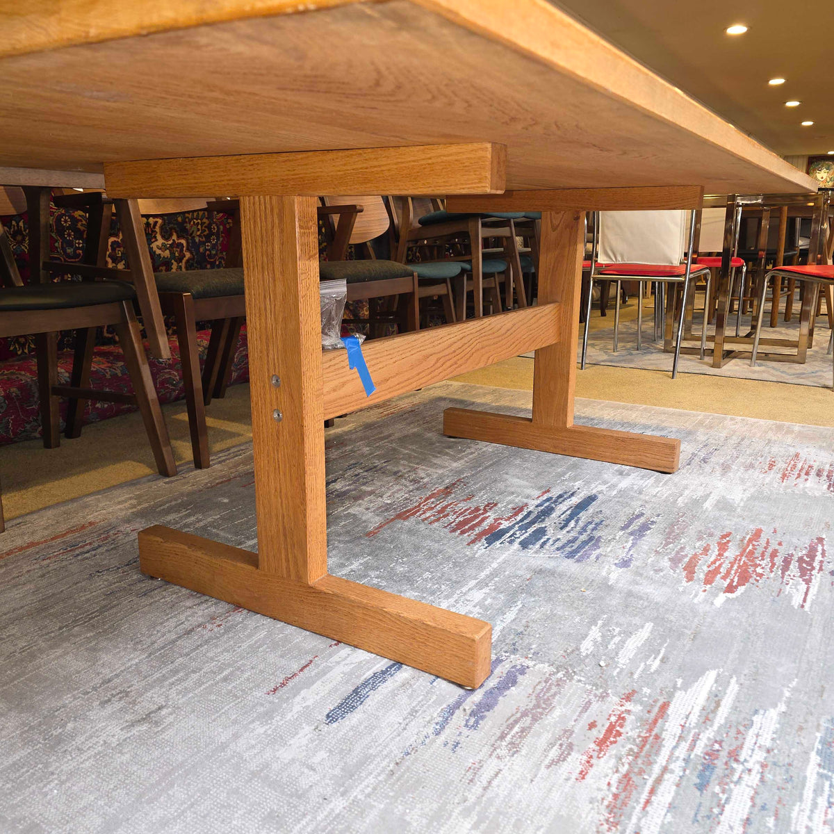 Solid Wood Mid-tone Trestle Dining Table C DINING TABLES