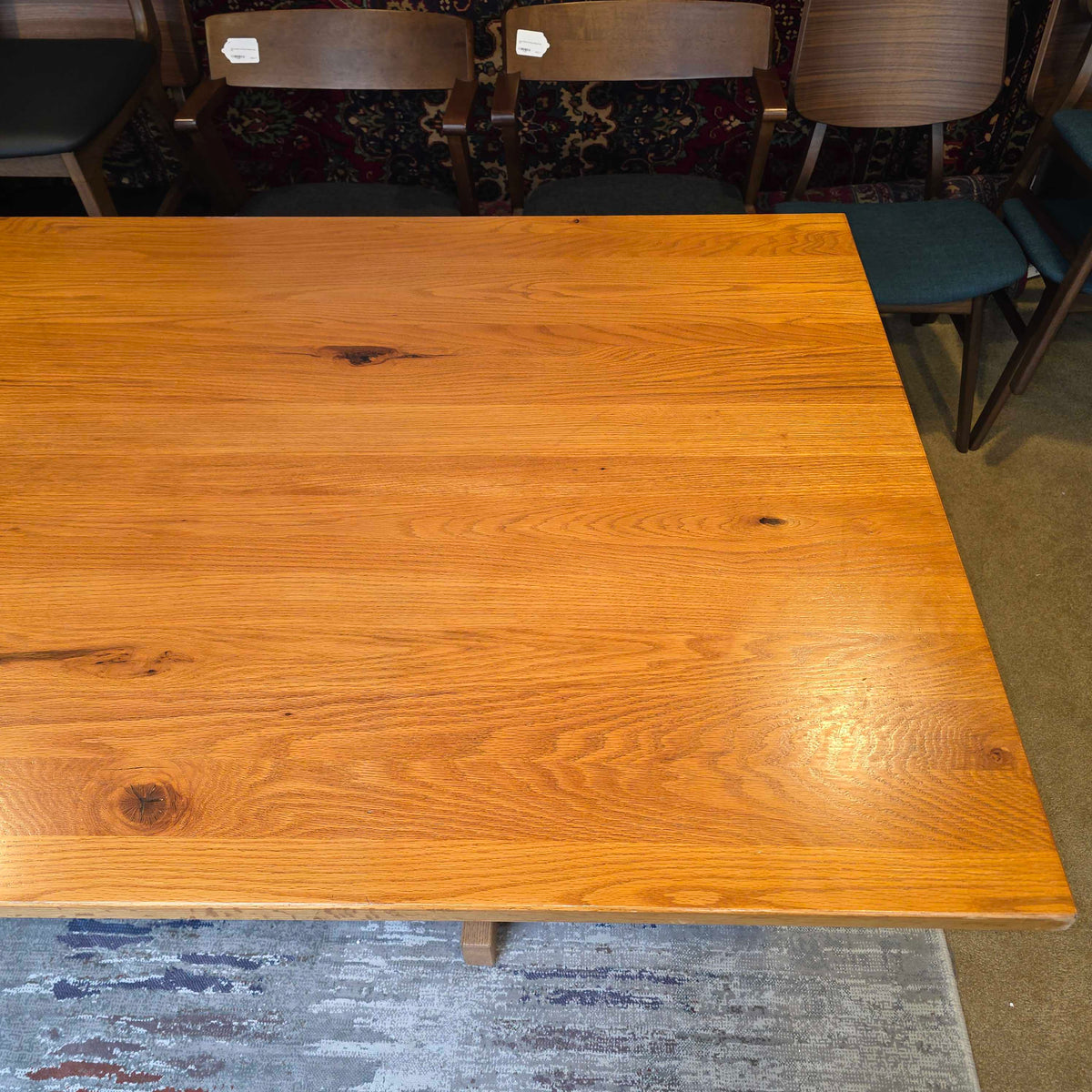 Solid Wood Mid-tone Trestle Dining Table C DINING TABLES