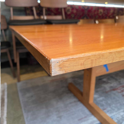 Solid Wood Mid-tone Trestle Dining Table C DINING TABLES