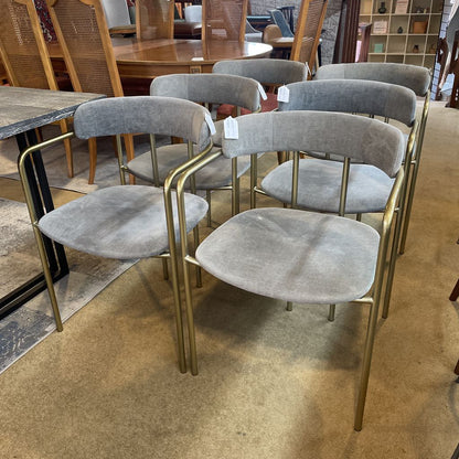 West Elm Lenox Grey Seat Dining Chair SET of 6