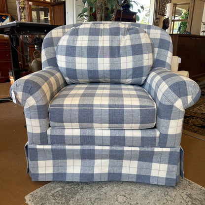 Blue Plaid Armchair