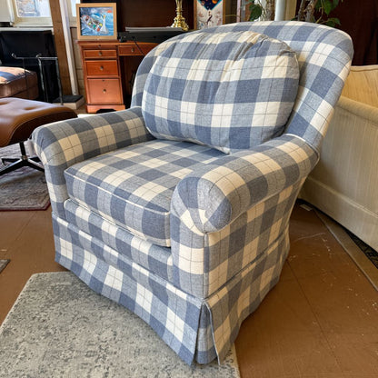 Blue Plaid Armchair