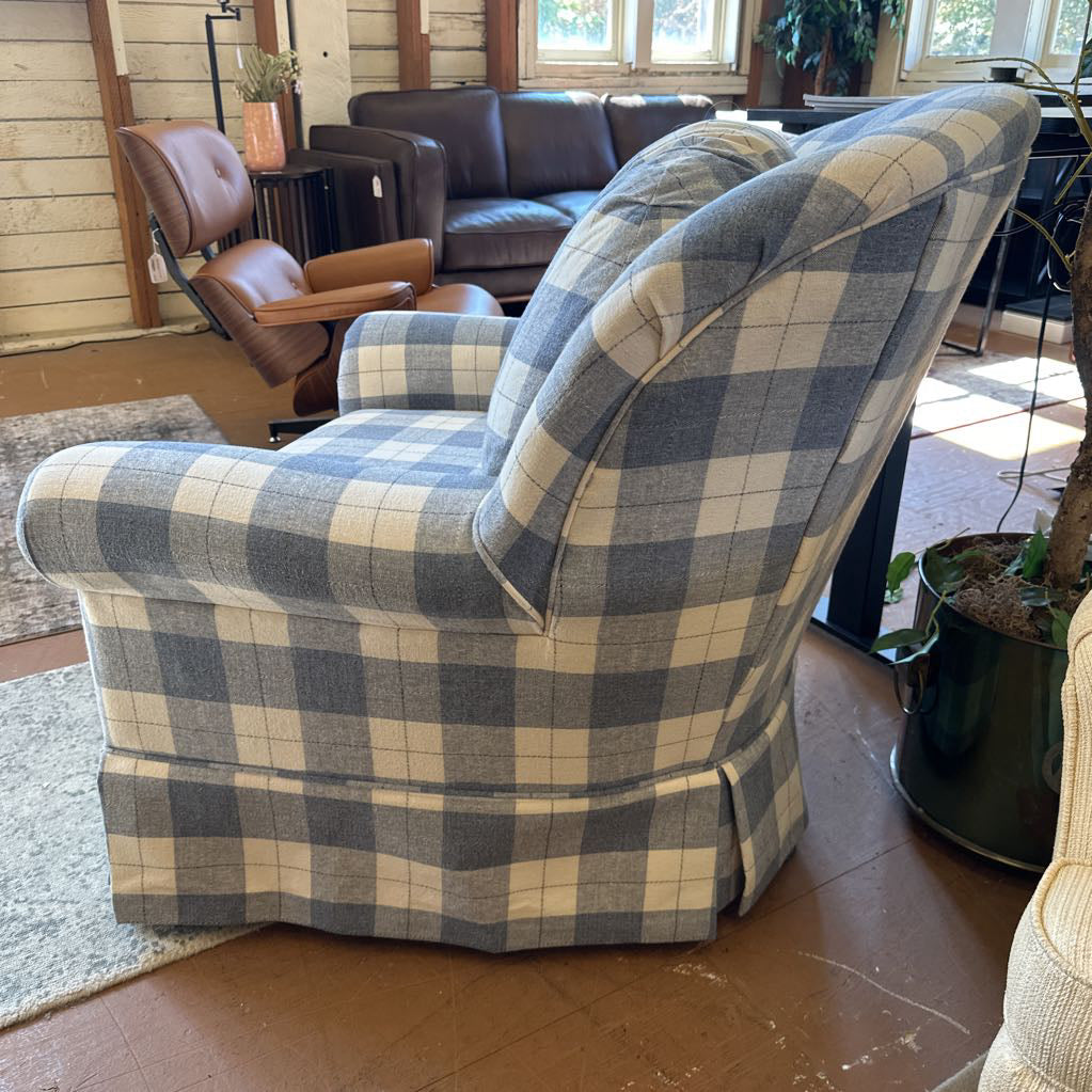 Blue Plaid Armchair