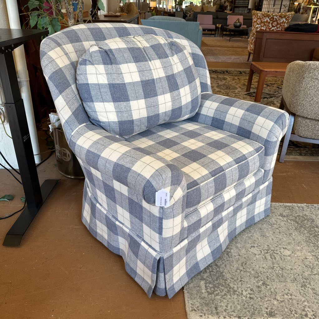 Blue Plaid Armchair