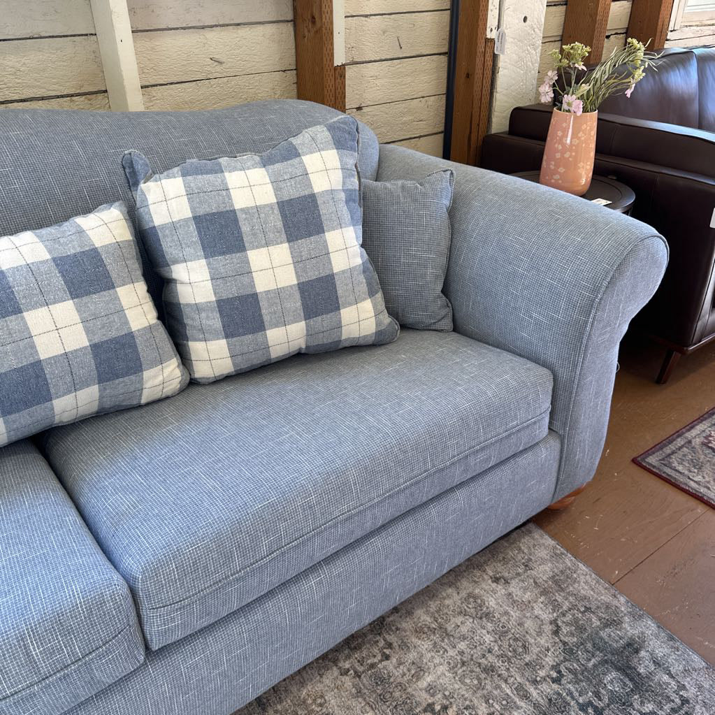 Blue Grey Rolled Arm Sofa U SOFAS