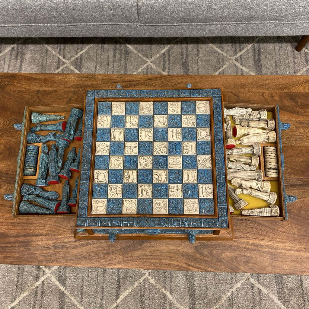 Aztecs vs Conquistadors Chess/Checker SET