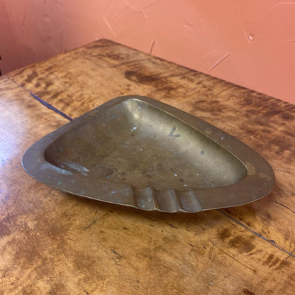 MCM Brass Triangular Ashtray