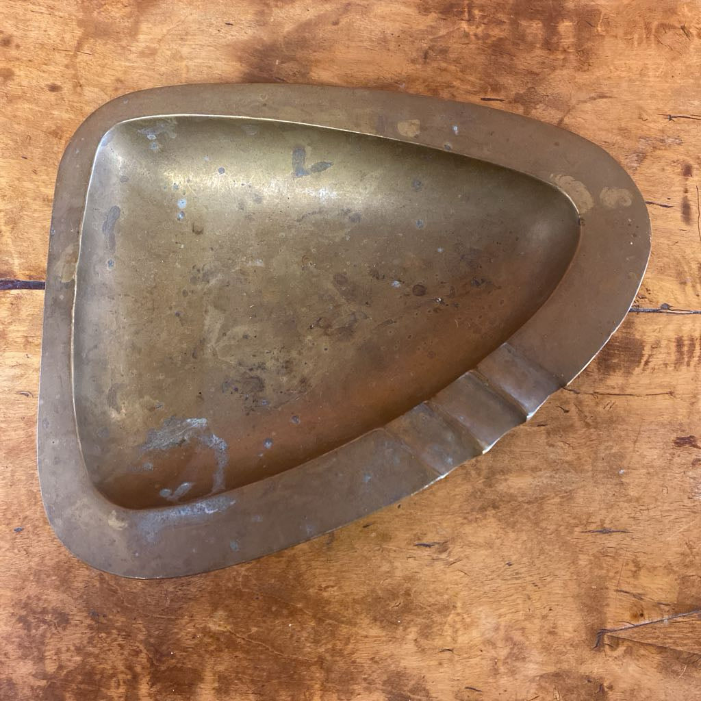 MCM Brass Triangular Ashtray