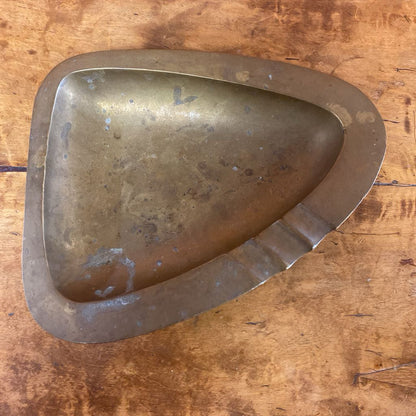 MCM Brass Triangular Ashtray