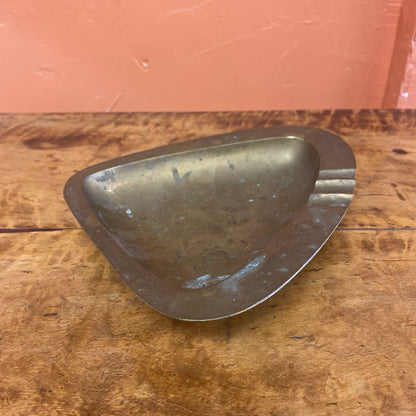 MCM Brass Triangular Ashtray
