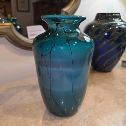 Green w/ Black Veigns Vase