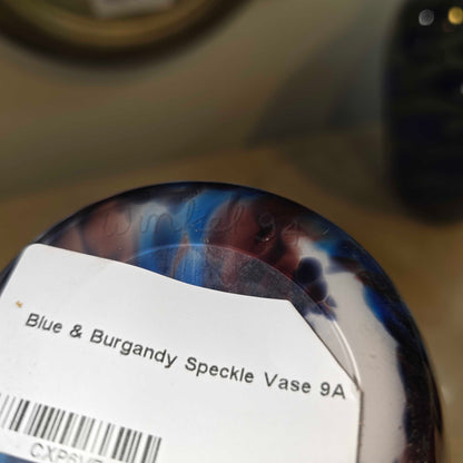Blue & Burgandy Speckle Vase