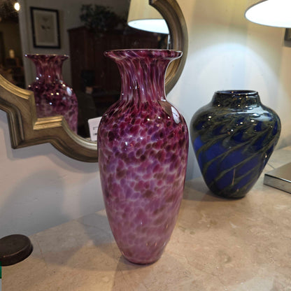 Burgandy & Pink Speckle Vase