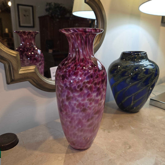 Burgandy & Pink Speckle Vase