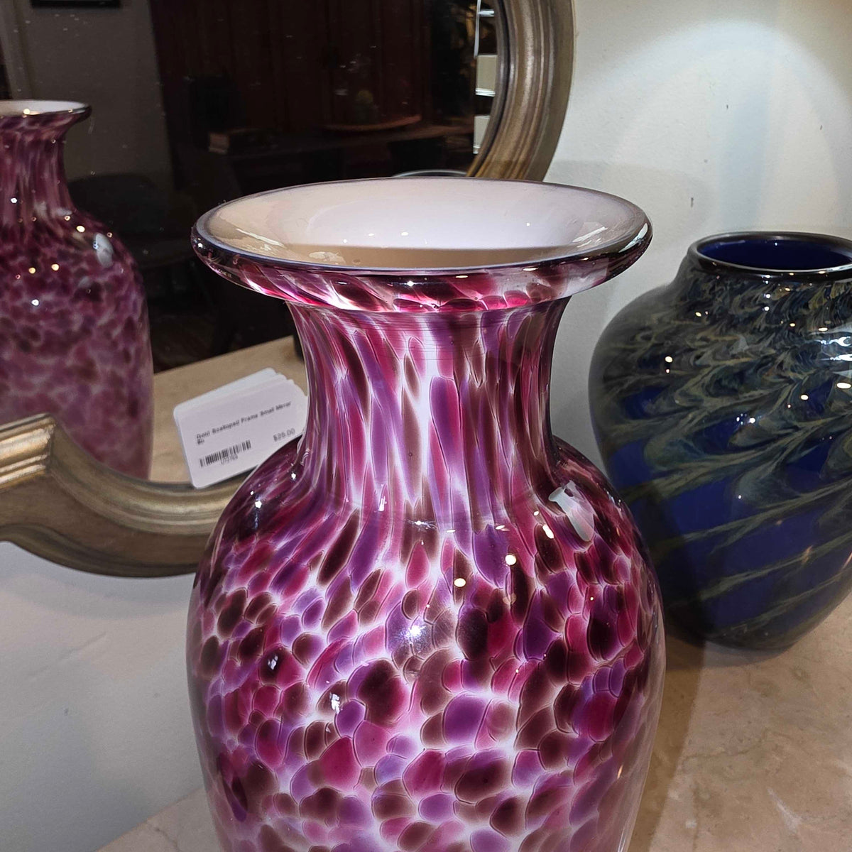 Burgandy & Pink Speckle Vase
