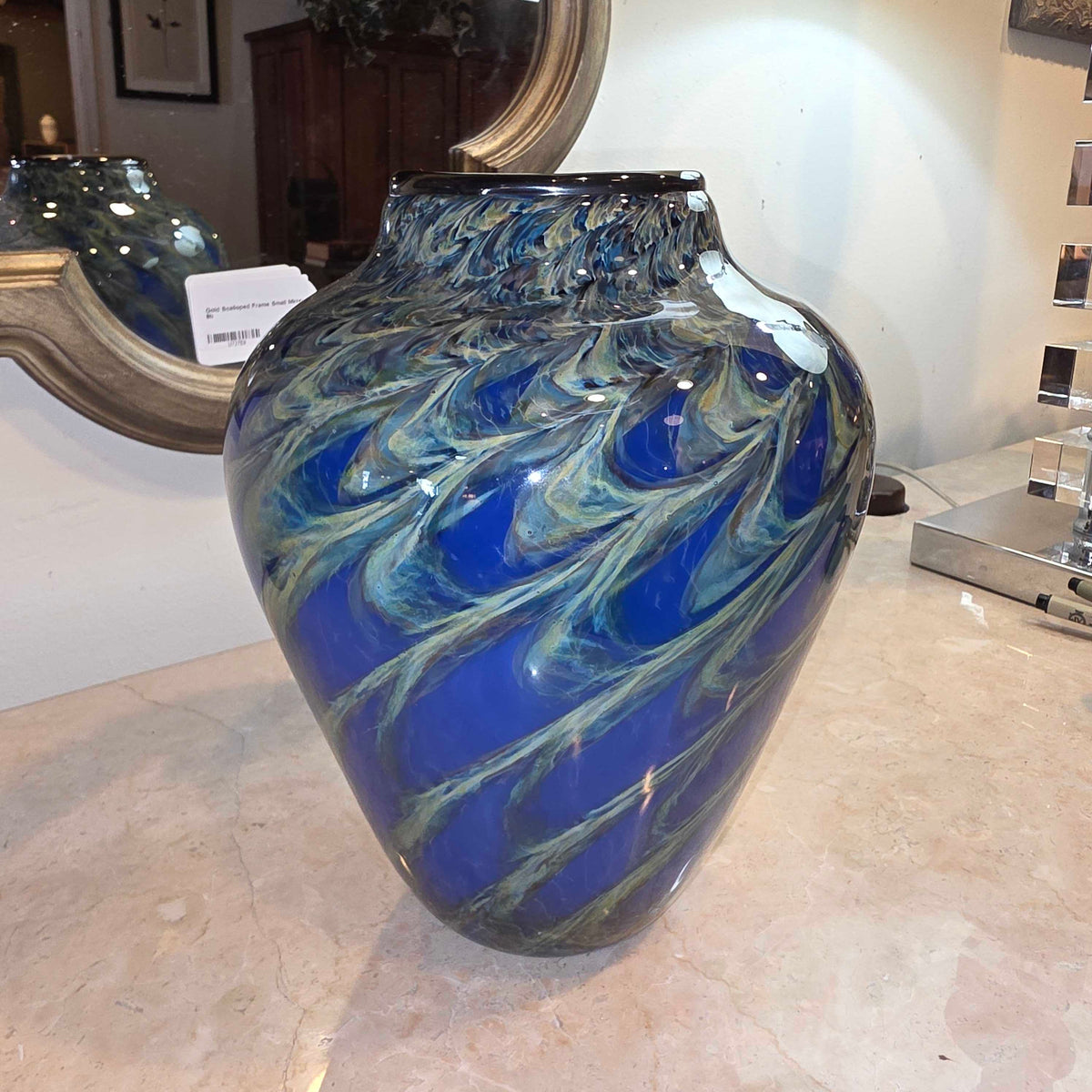Blue & Yellow Swirl Vase