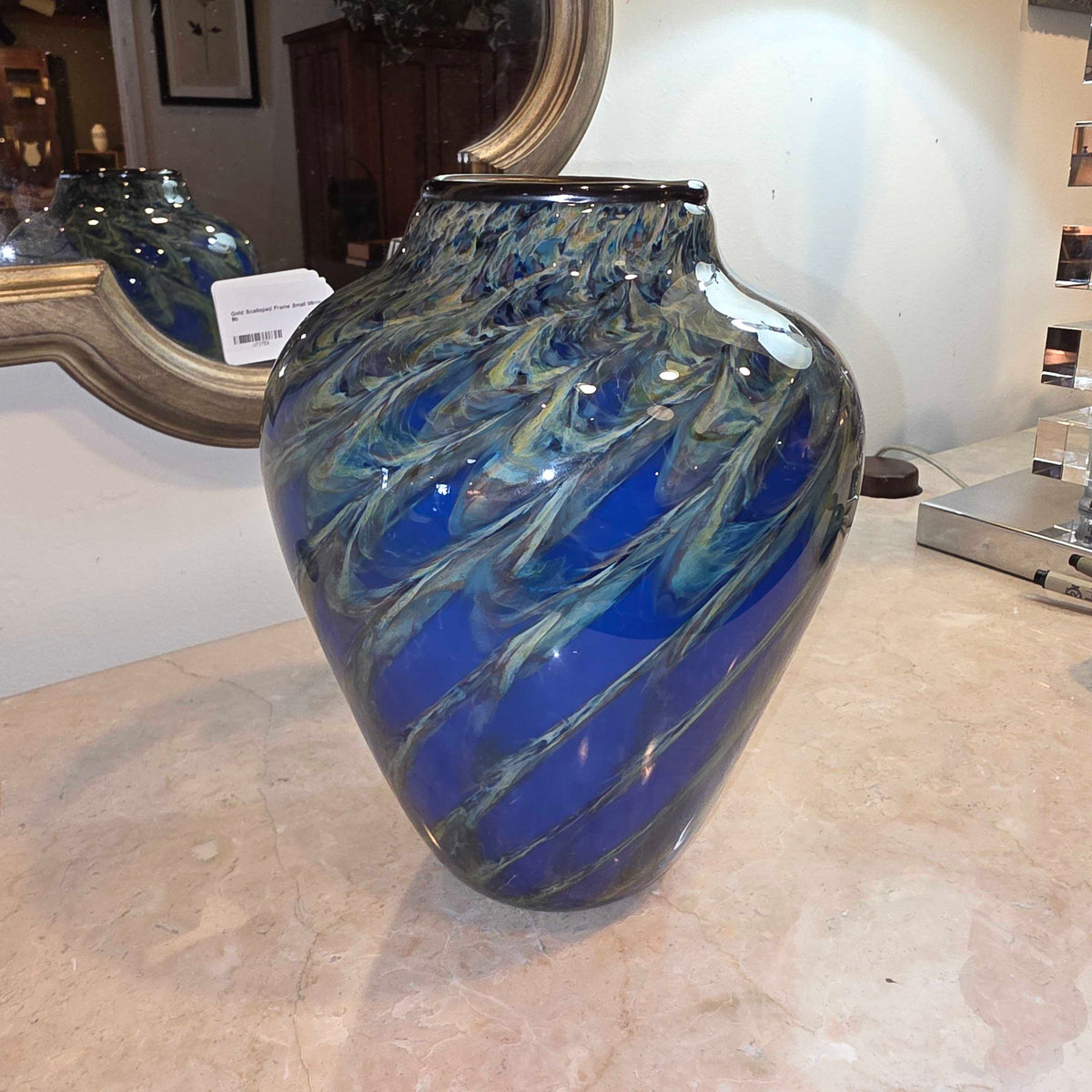 Blue & Yellow Swirl Vase