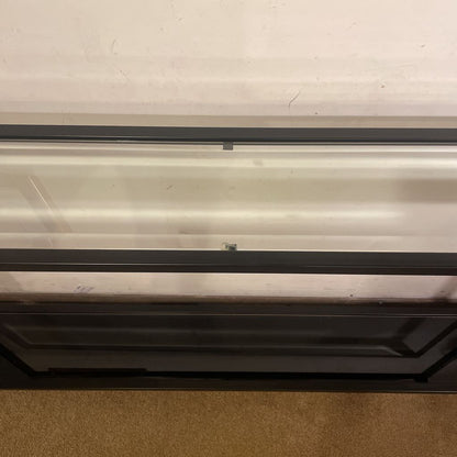 Contemporary Shallow Black Frame 2 Tier Glass Console Table