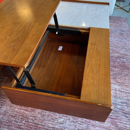 MCM Wood and Marble Lift Top Coffee Table C COFFEE TABLES