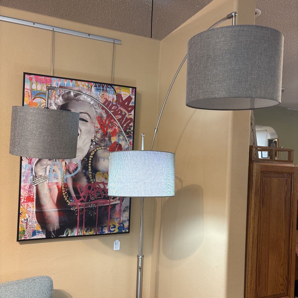 Steel 3-arm Arc Lamp