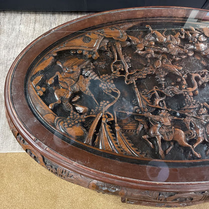Carved Asian Table w/ Stools