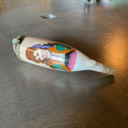 Porcelain Smoking Pipe with Girl in Folk Costume(E. Europe)