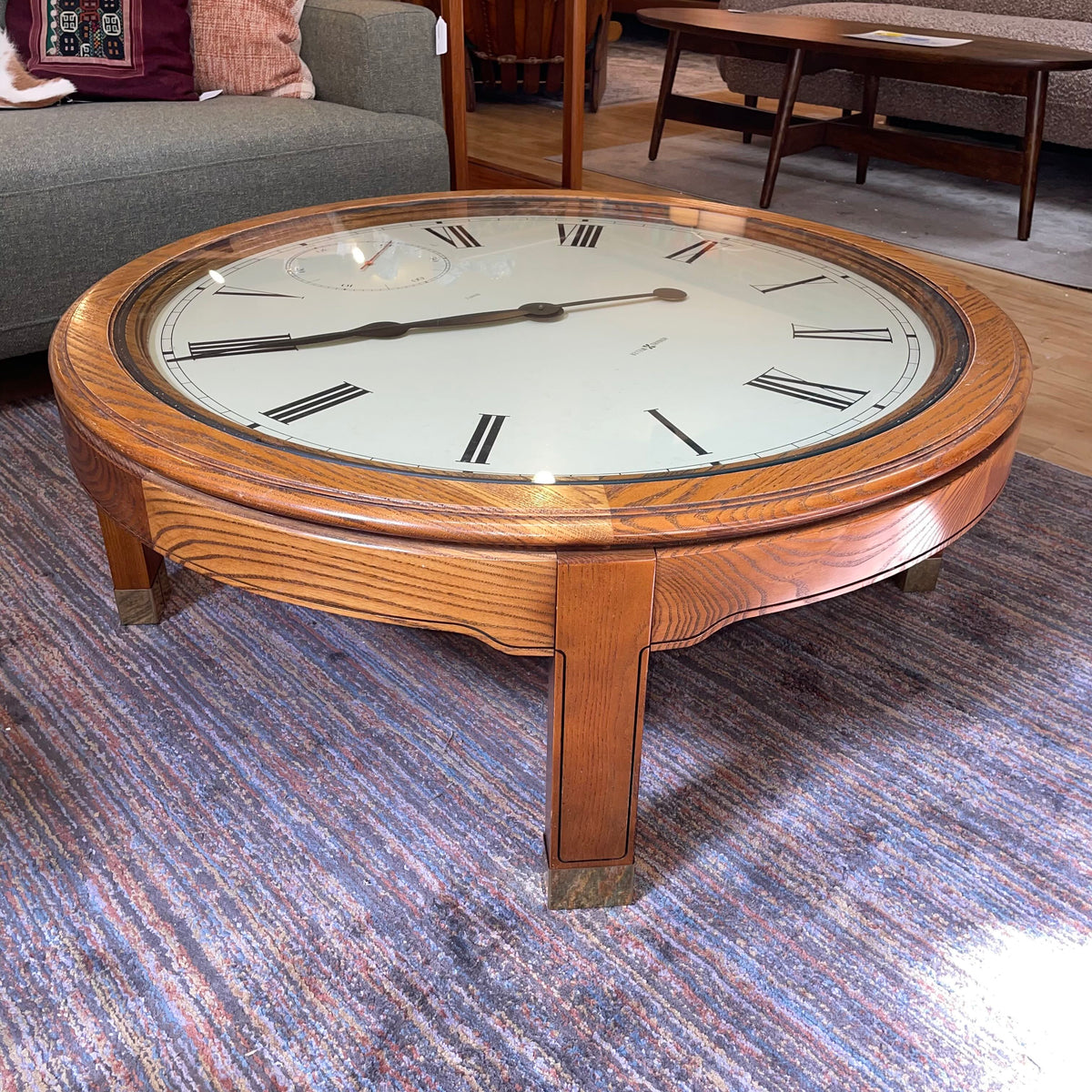 Howard Miller Oak Clock Coffee Table