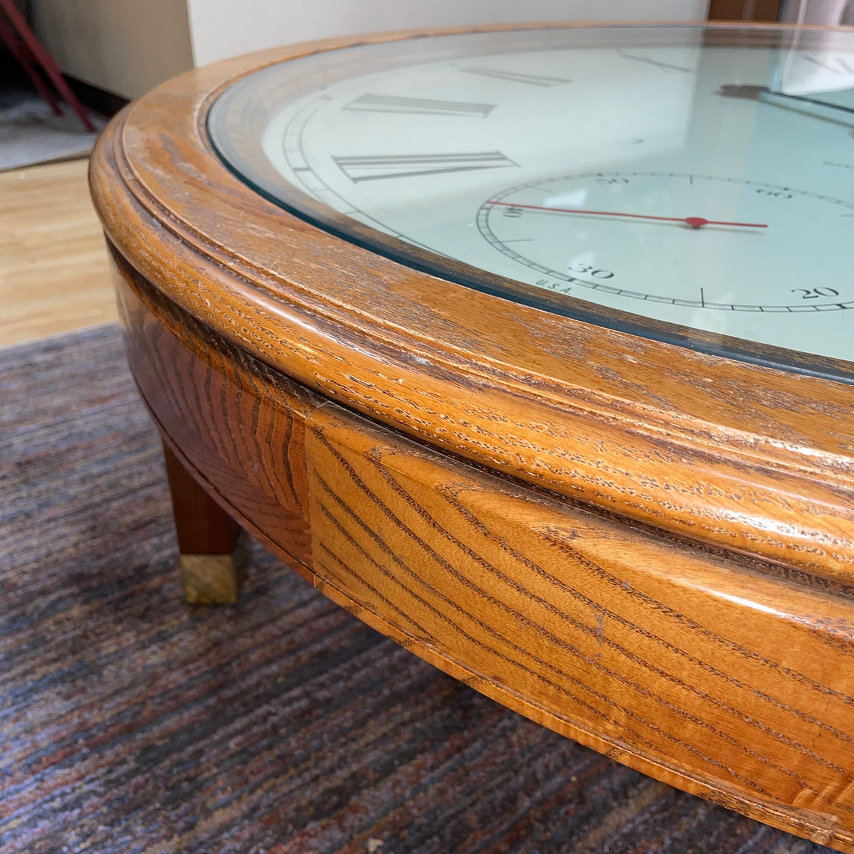 Howard Miller Oak Clock Coffee Table