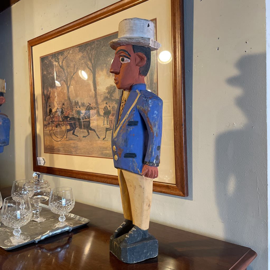 West African Large Carved Colonial Guy Figure