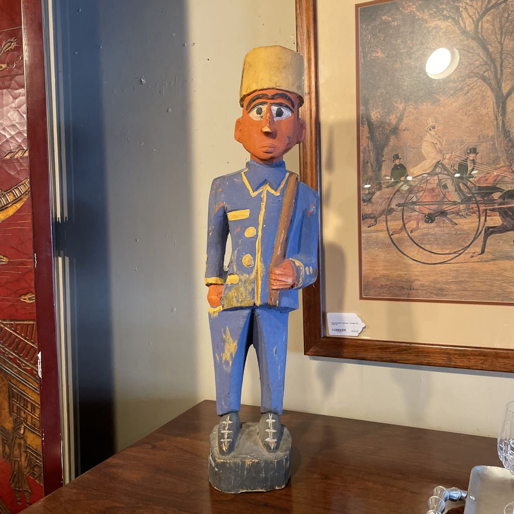 West African Large Carved Gendarme Figure