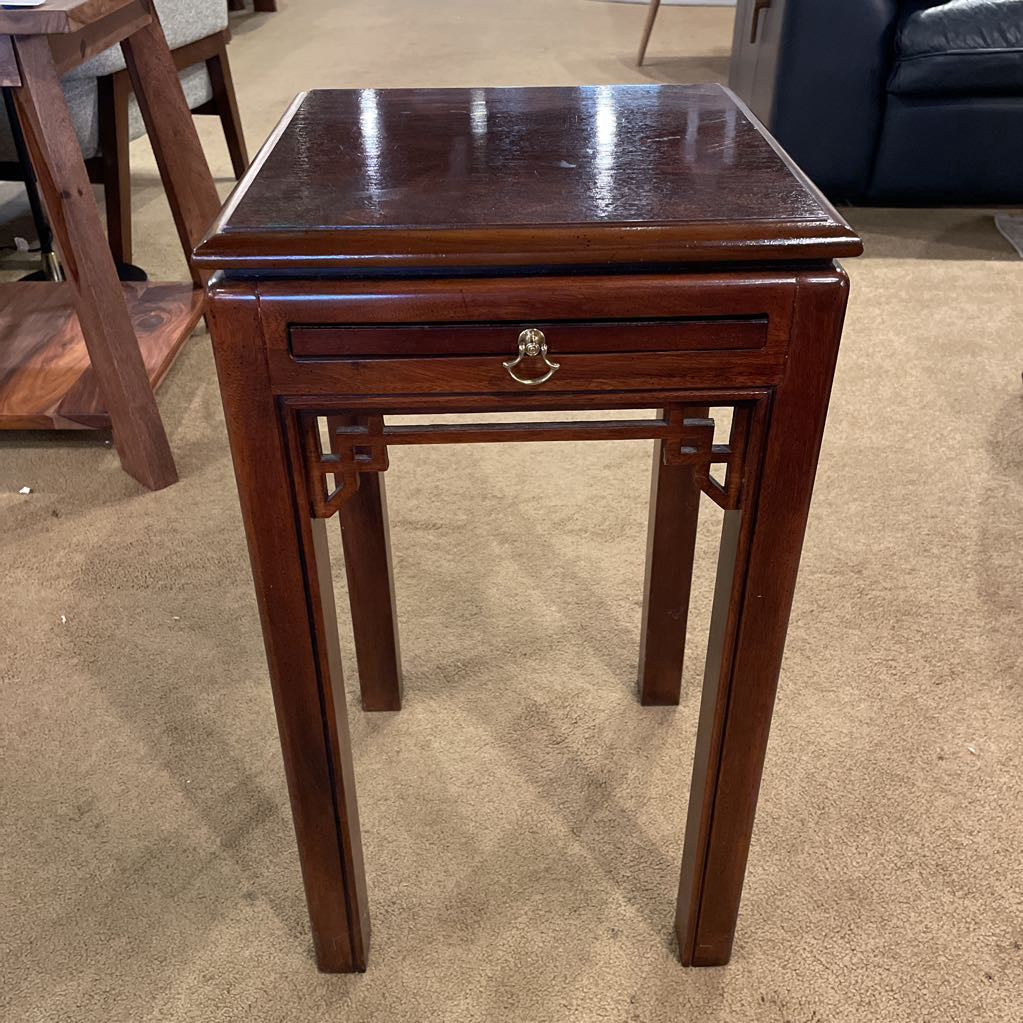 Asian Side Table w/Pull Out Shelf