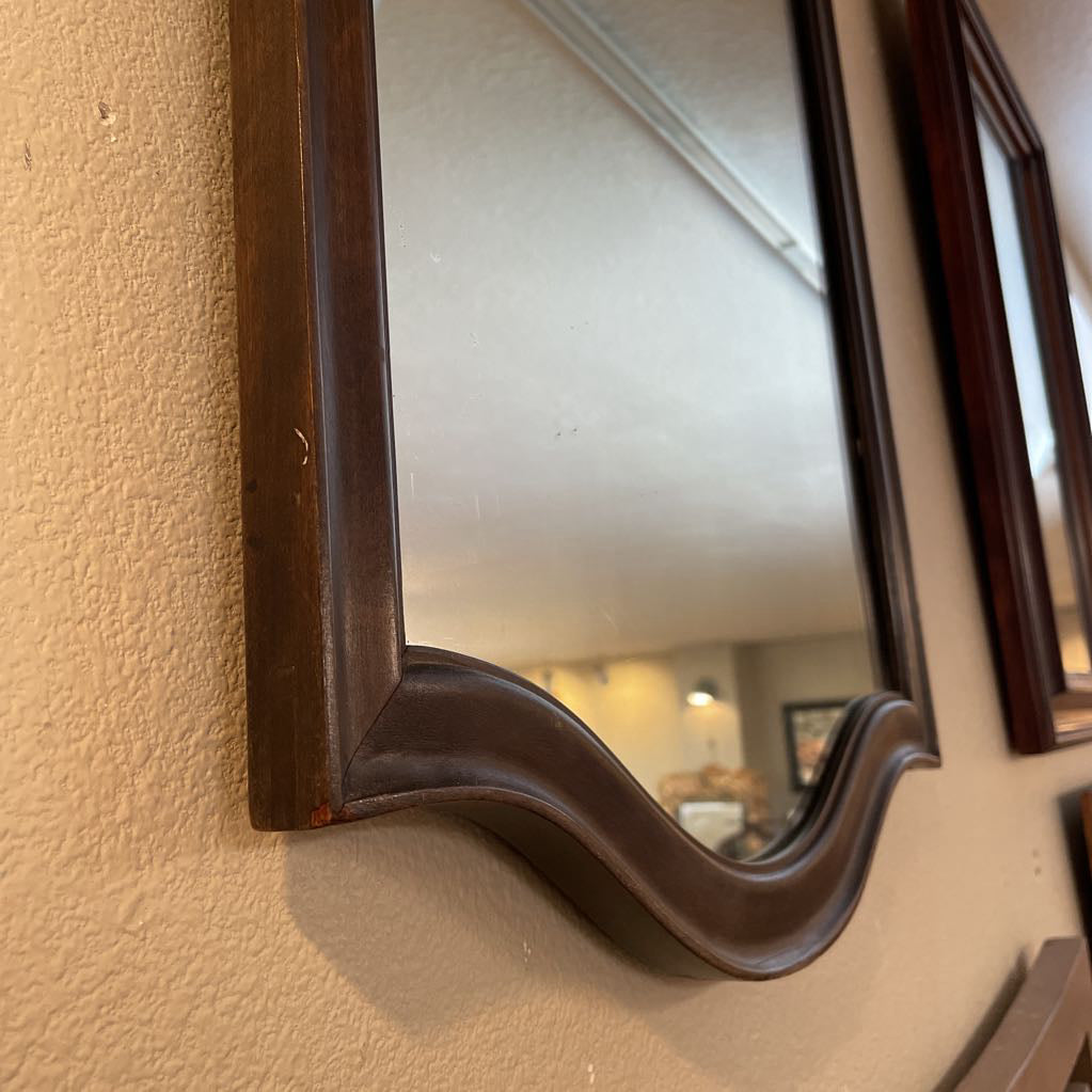 Vintage Dark Wood Mirror