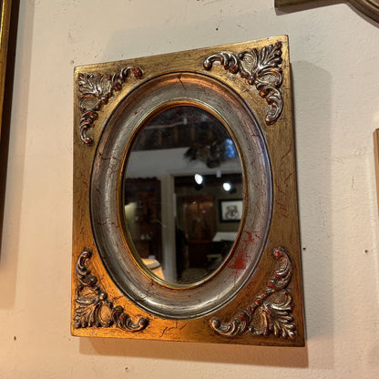 Vintage Small Framed Oval Mirror