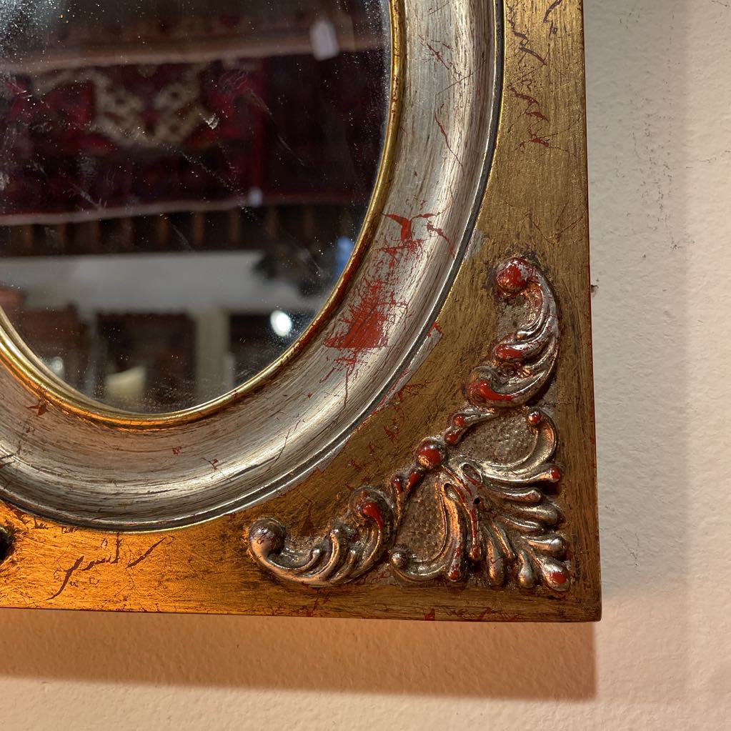 Vintage Small Framed Oval Mirror