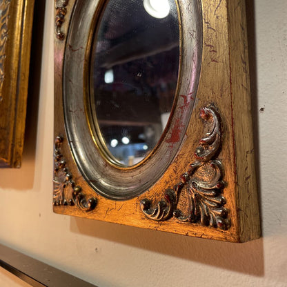 Vintage Small Framed Oval Mirror