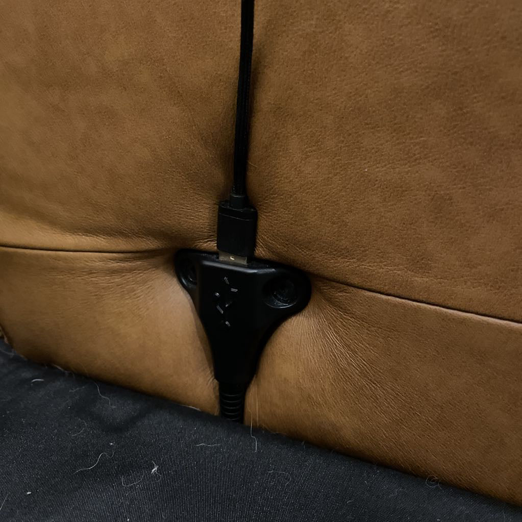 Camel Leather Burrow Nomad Modular Sofa w Reversible Ottoman