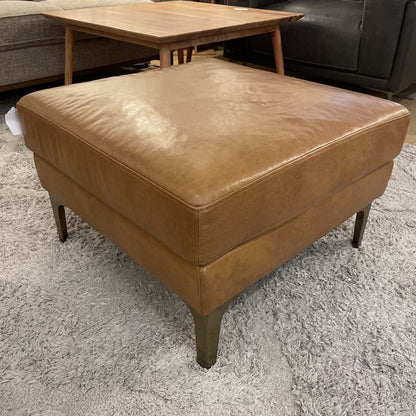 Camel Leather Burrow Nomad Modular Sofa w Reversible Ottoman