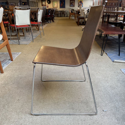 Andreu World Bentwood & Chrome Leg Stacking Dining Chair